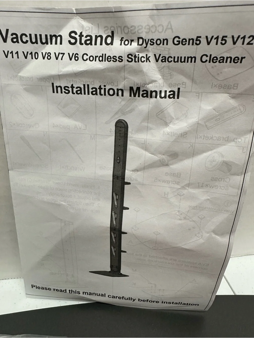 Haturi Vacuum Stand Holder for Dyson Gen5 V15 V12 V11 V10 V8 V7 V6 Gray